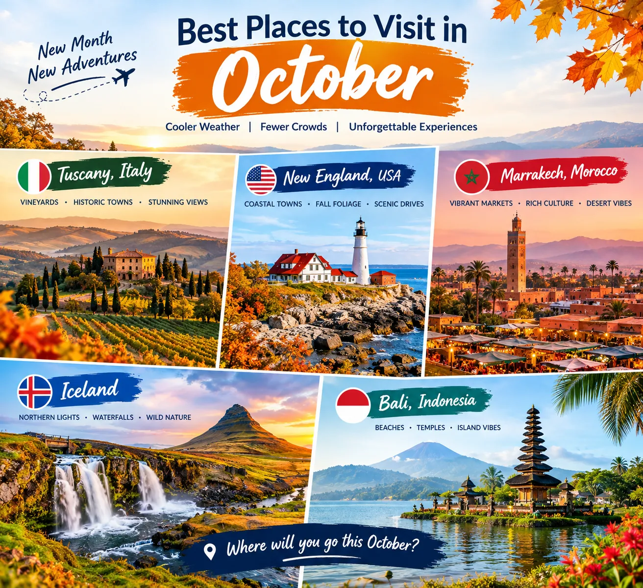 5 Best Places to Visit in October Travellers Will Love