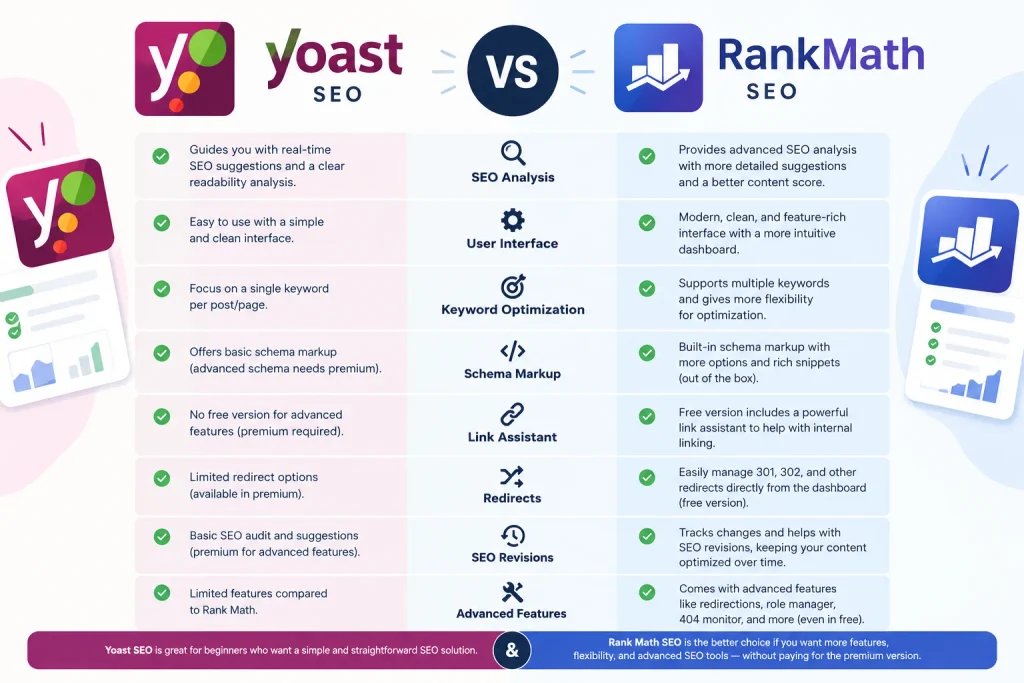 Yoast SEO vs Rank Math Plugin Comparison